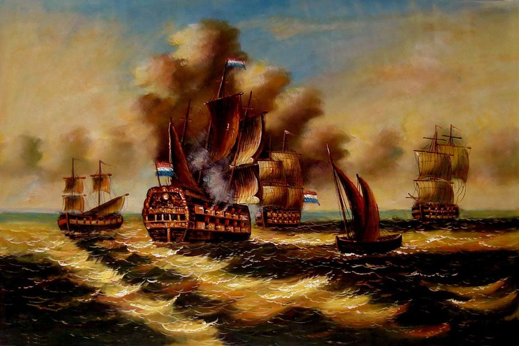 Segel, hand-painted oil painting, 90x60 cm