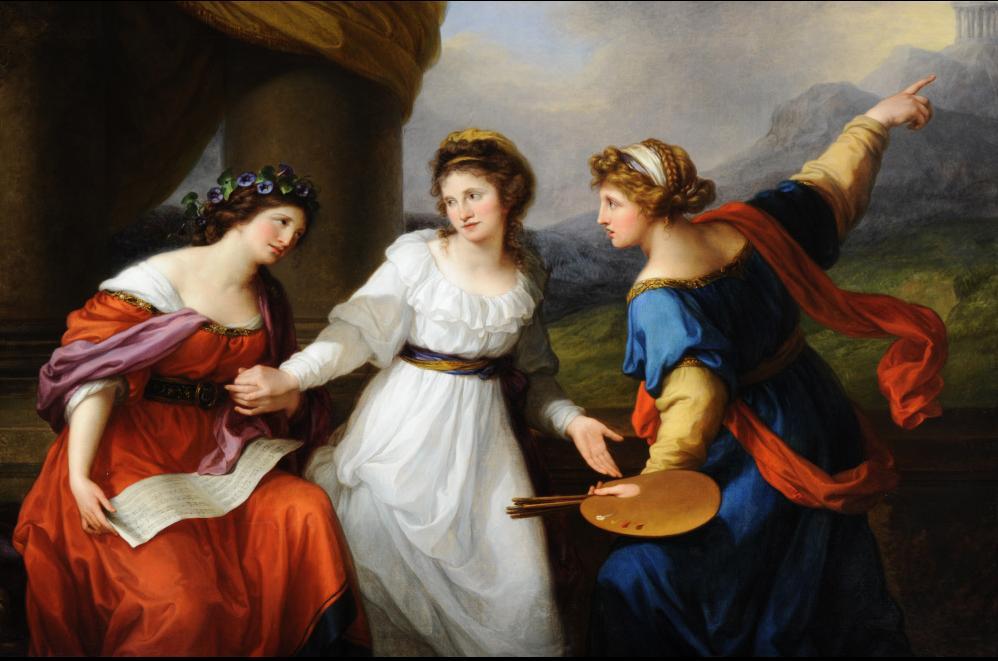 Self-Portrait Hesitating Between Painting and Music ,Maria Anna Angelika Kauffmann