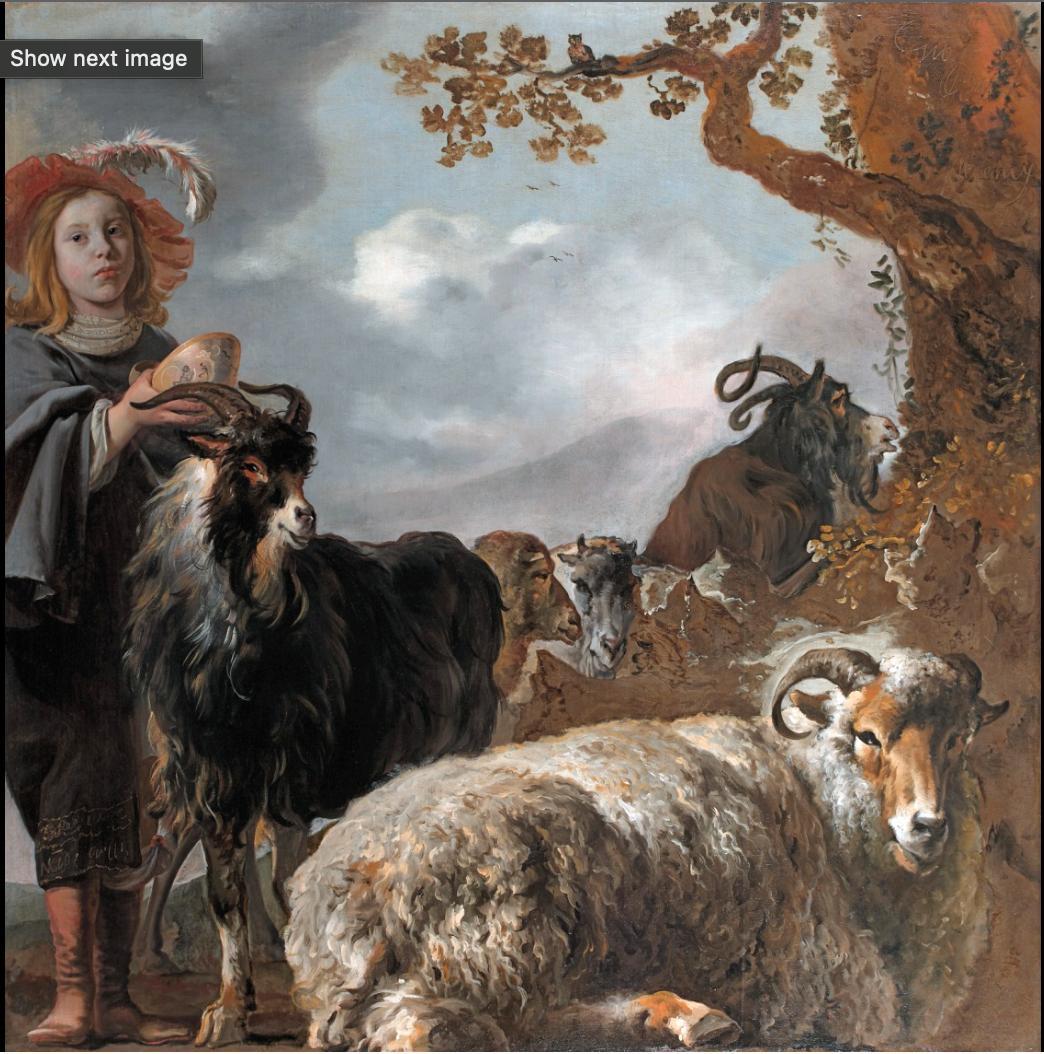 Shepherd boy with sheep and goats,Bartholomeus van der Helst