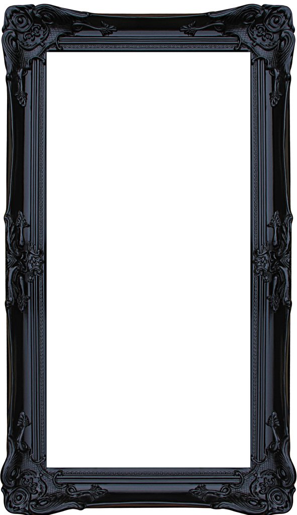 Spegel i svart, yttermått 76x106 cm