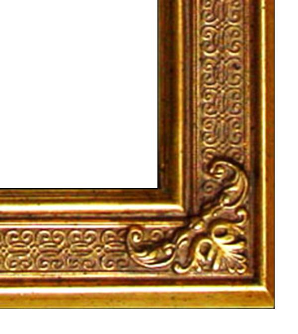 Träram i guld, innermått 20x25 cm