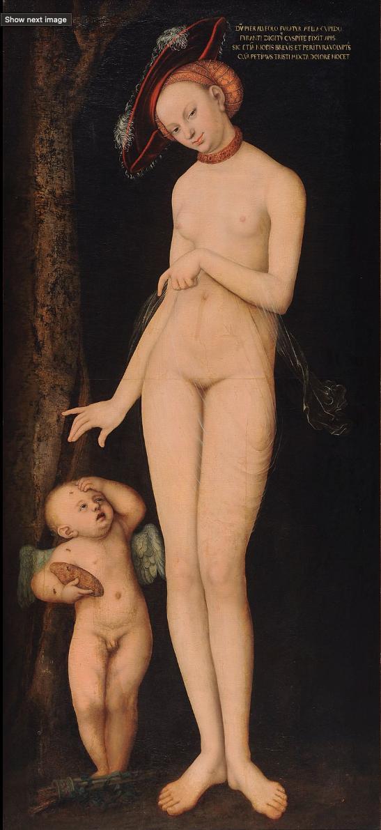 Venus with Cupid stealing honey, Lucas Cranach the Elder