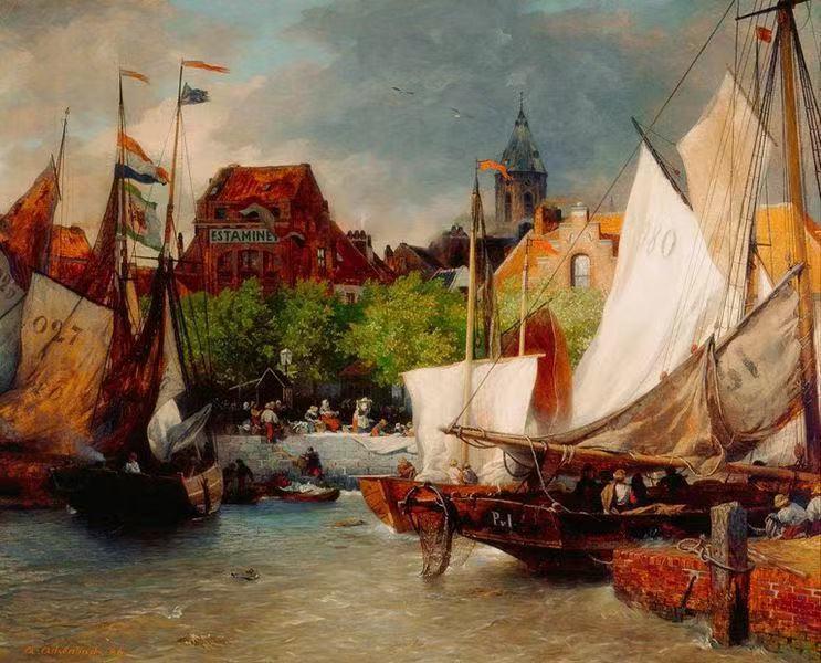 Vismarkt Oostende,Andreas Achenbach