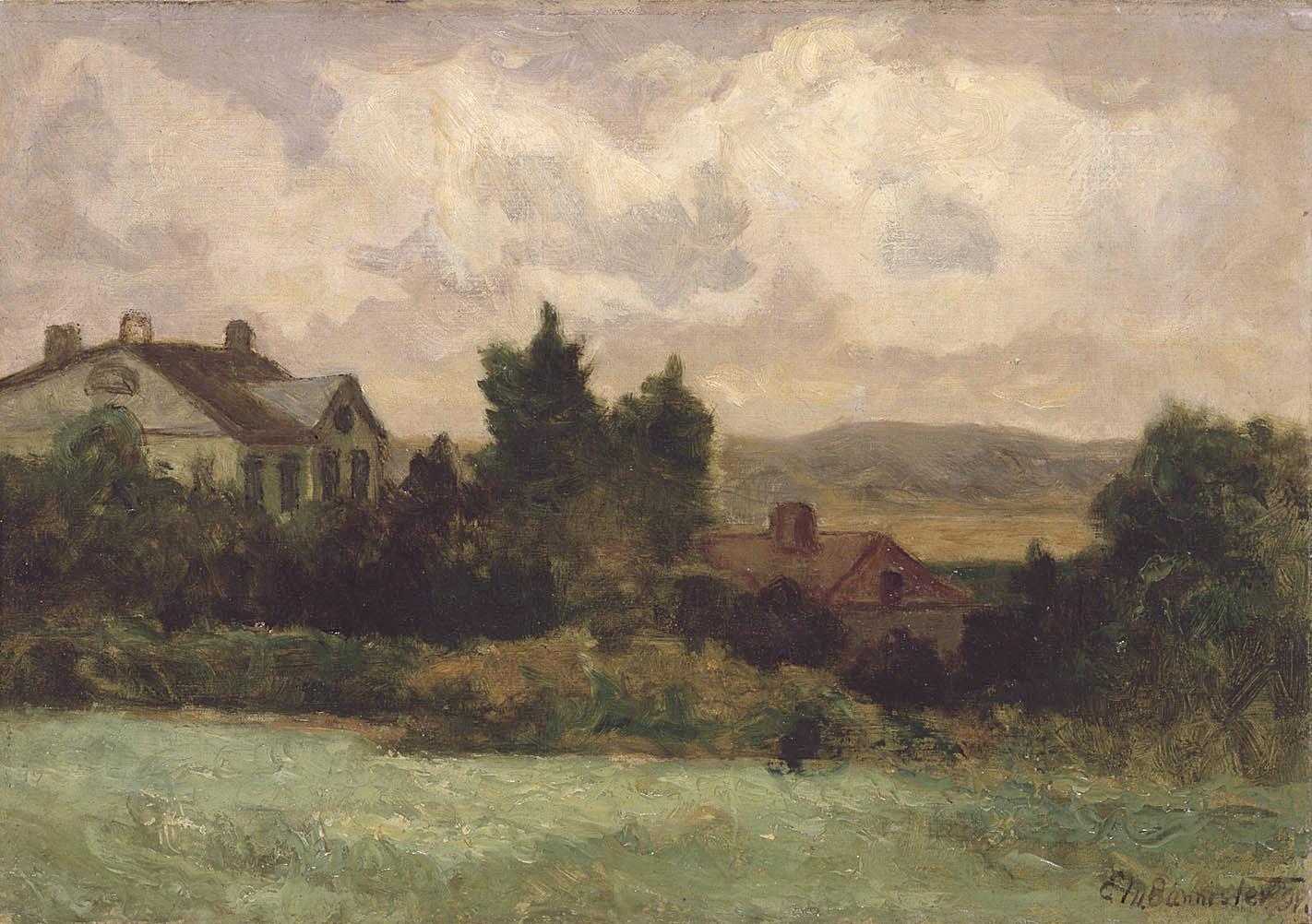 houses and trees,Edward Mitchell Bannister,1828-1901