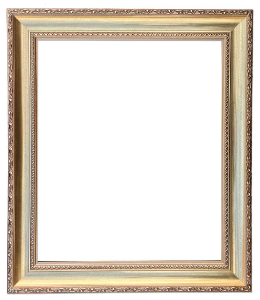 20x24 ins or 50x60 cm, wooden frame in golden color
