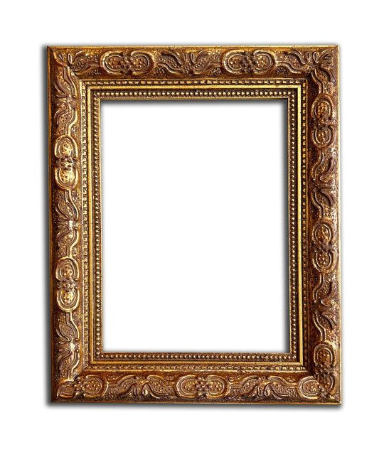 27x32 cm or 11x13 ins, golden frame with mirror