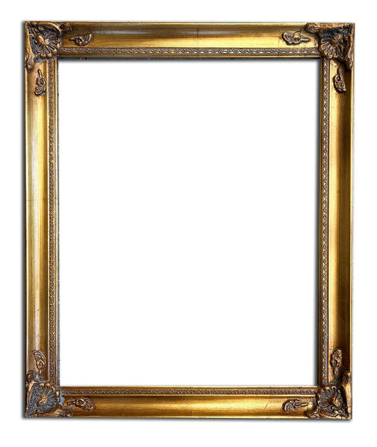 40x50 cm or 16x20 ins Wooden frame in golden color