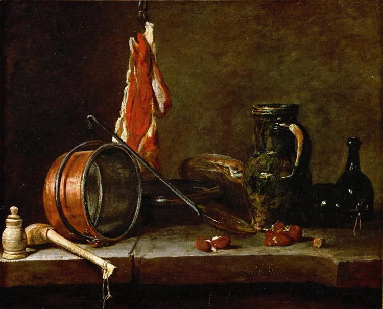 A Lean Diet with Cooking,jean-Baptiste-Simeon Chardin,33x41cm