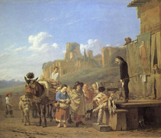 A Party of Charlatans in an Italian Landscape,Karel Dujardin,60x50cm