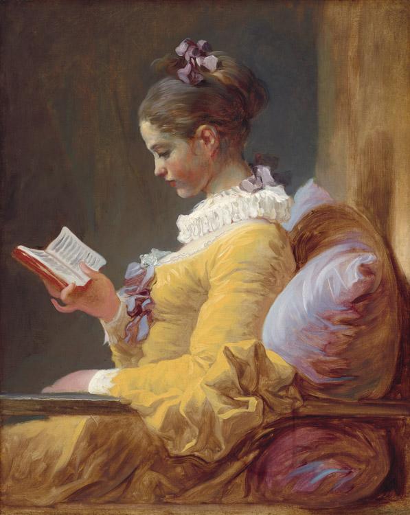 A Young Girl Reading,Jean Honore Fragonard,50x40cm