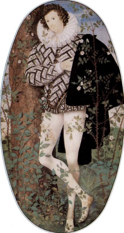 A Youth Leaning Against a Tree Among,Nicholas Hilliard,80x40cm