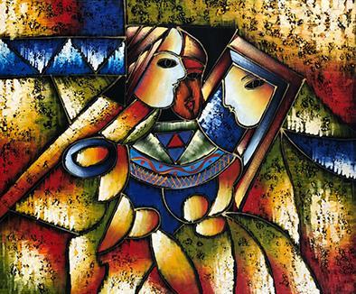 Abstract, 50x60 cm oil painting on canvas