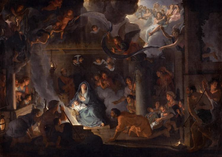 Adoration of the Shepherds,Charles Le Brun,60x40cm