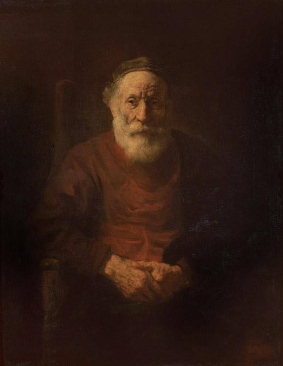 An Old Man in Red,Rembrandt van rijn,50x40cm