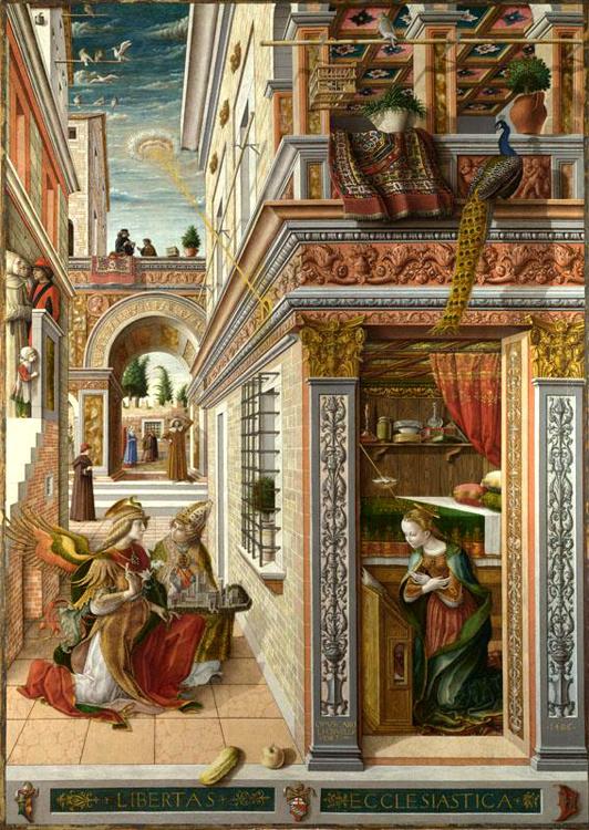 Annunciation with St Emidius,Carlo Crivelli,60x43cm