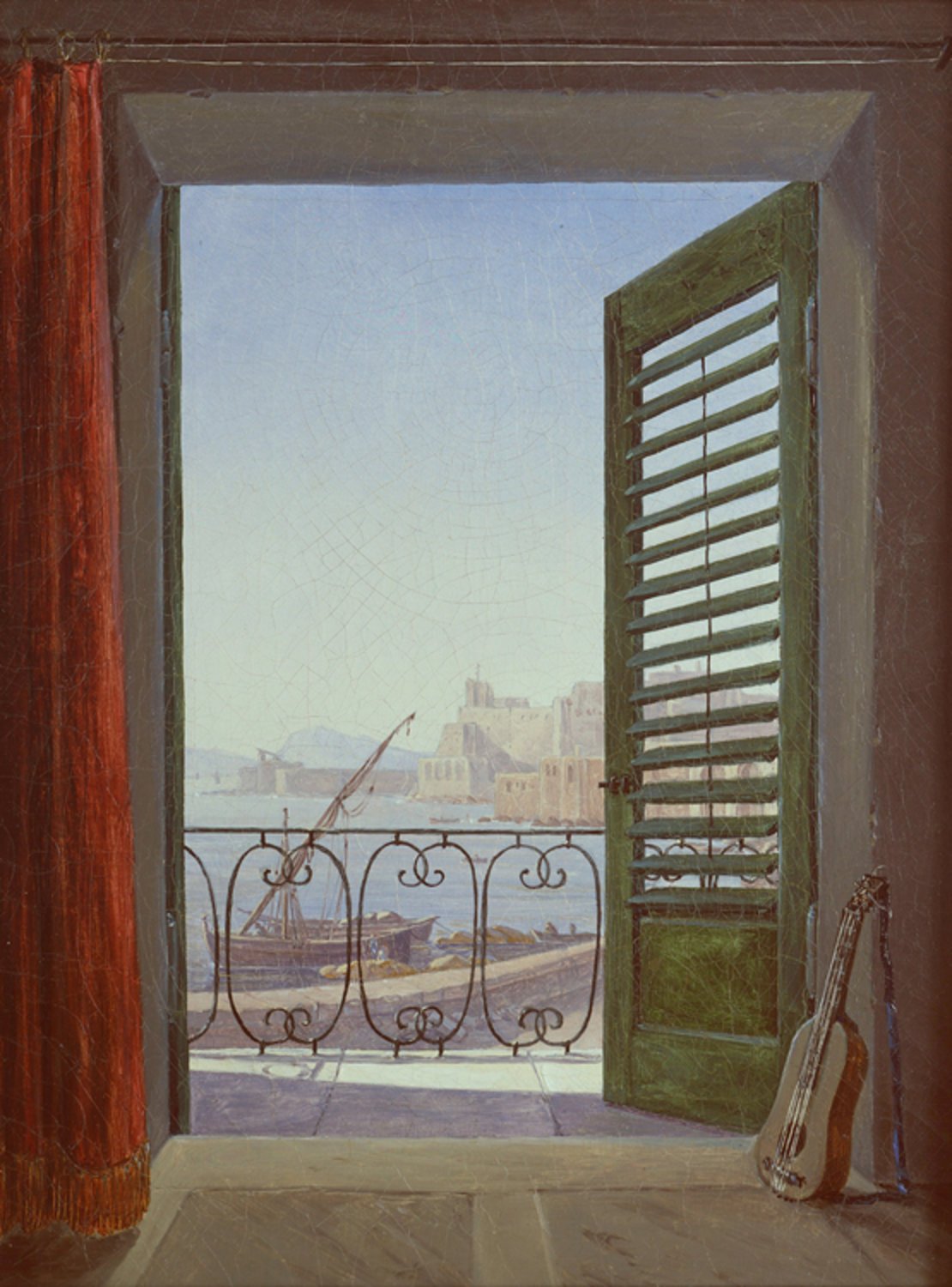 Balcony overlooking the Bay of Naples,Carl Gustav Carus,50x37cm