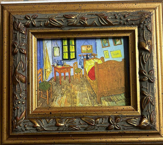 Bed room in Arles, Vincent Van Gogh,  7x9 cm