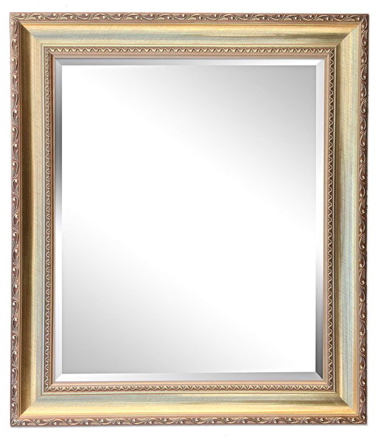Beveled mirror in solid wood, 69x79 cm