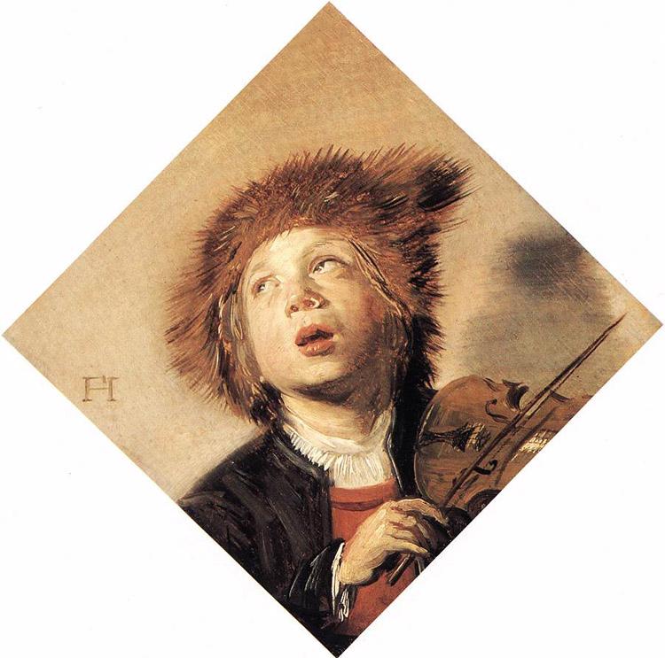 Boy Playing a Violin,Frans Hals,18.4x18.8cm
