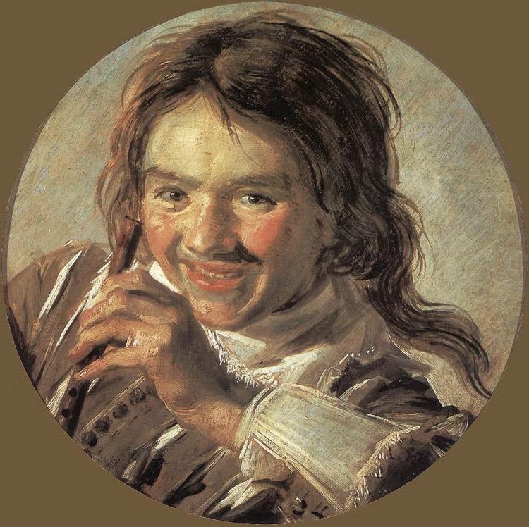 Boy holding a Flute (Hearing),Frans Hals,50x50cm
