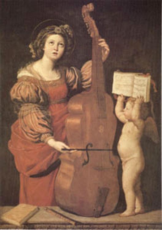Cecilia with an angel Holding Music,Domenichino,60x40cm