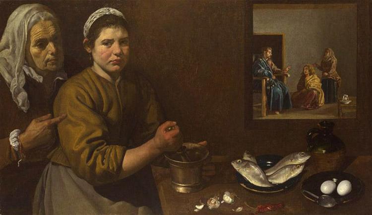 Christ in t he House of Martha and Mary,Diego Velazquez,80x40cm