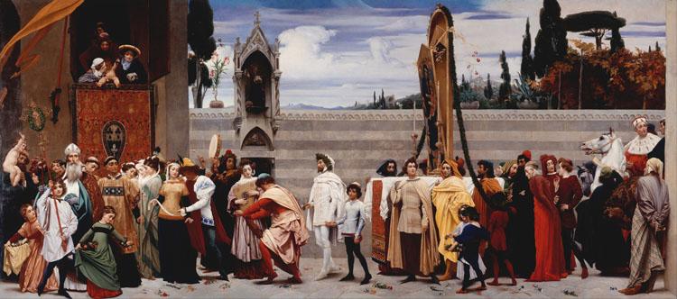 Cimabue's Madonna being carried,Lord Frederic Leighton,80x40cm