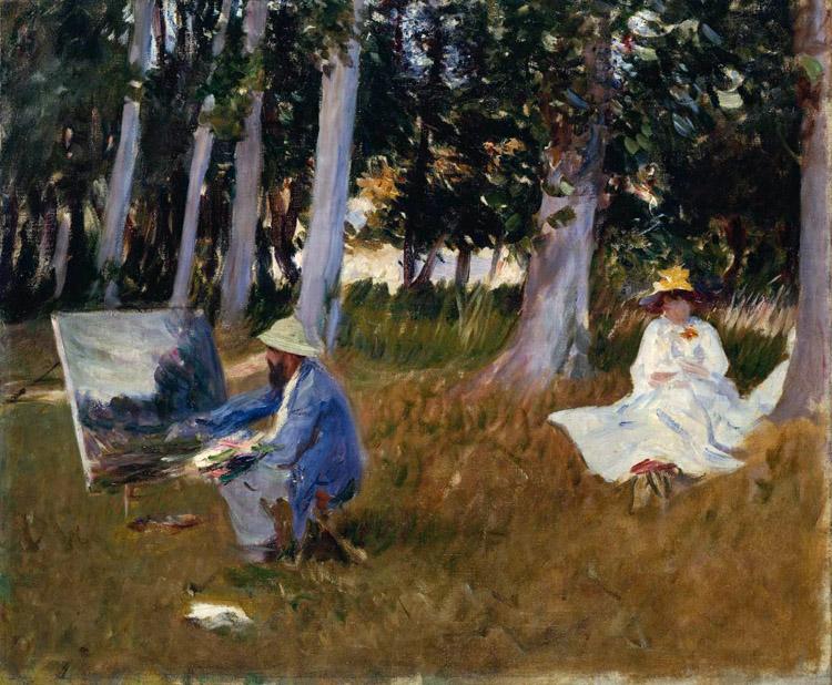 Claude Monet Painting at the,John Singer Sargent,54.1x64.8cm