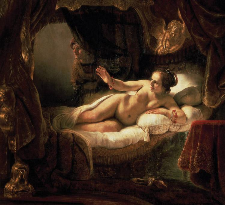 Danae,Rembrandt van rijn,50x50cm