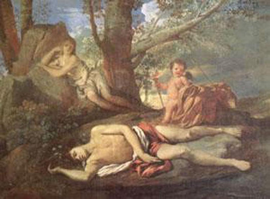 E-cho and Narcissus,Nicolas Poussin,50x40cm