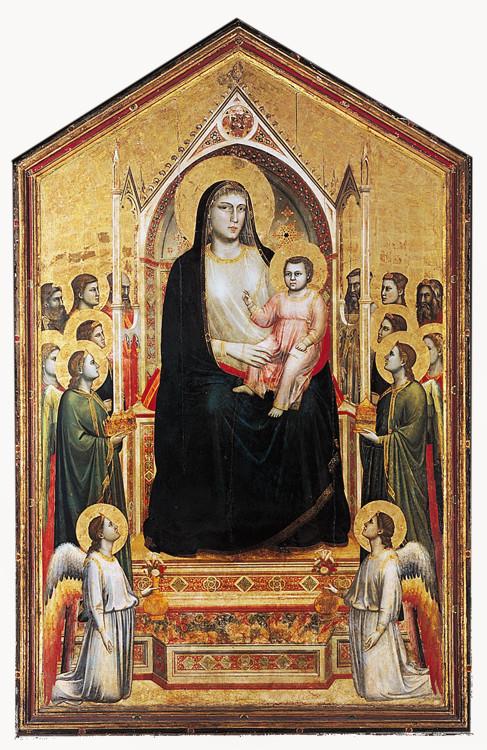 Enthroned Madonna with Saints,GIOTTO di Bondone,60x40cm