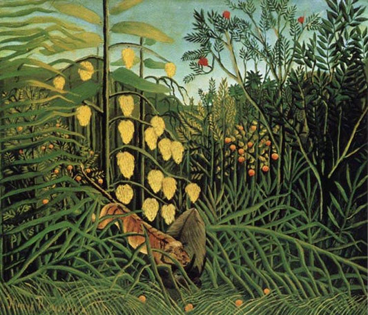 Fight Between a Tiger and a Bull, Henri Rousseau, 60x50 cm