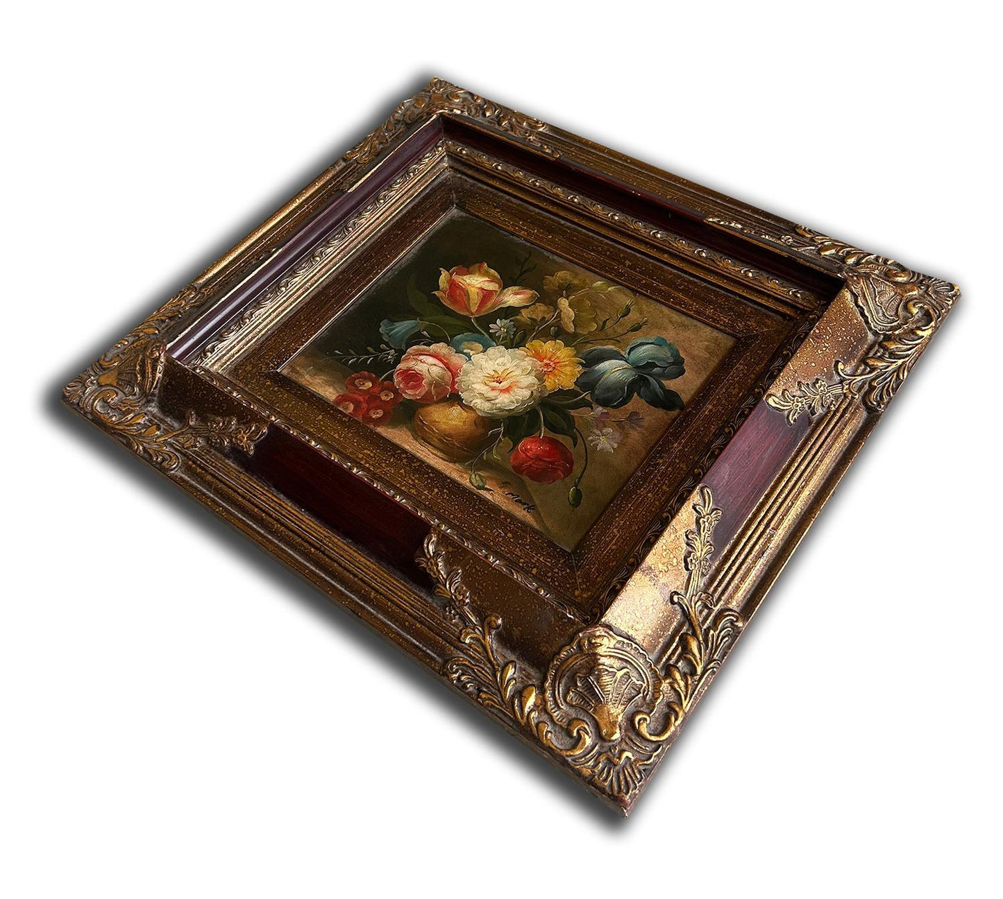 Floral flowers, hand-painted oil painting 40x45 cm eller 16x18 ins