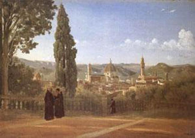 Florence View from the,Jean Baptiste Camille Corot,45x74cm