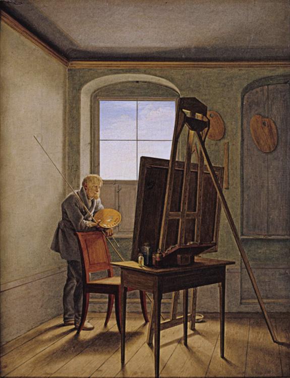 Friedrich in his Studio,Georg Friedrich Kersting,53.5x41cm