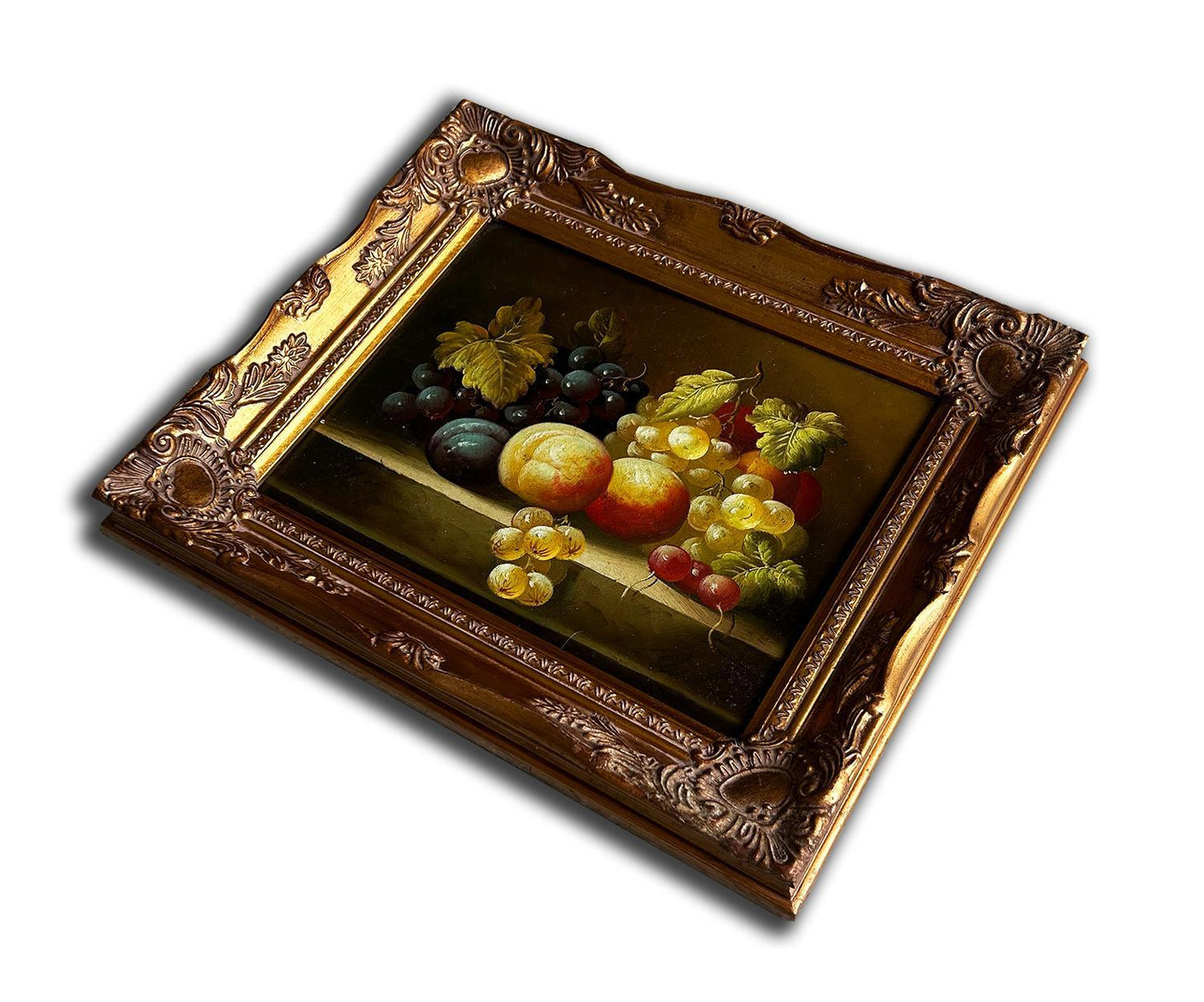 Fruits grape and peach, hand-painted 28x33 cm eller 11x13 ins