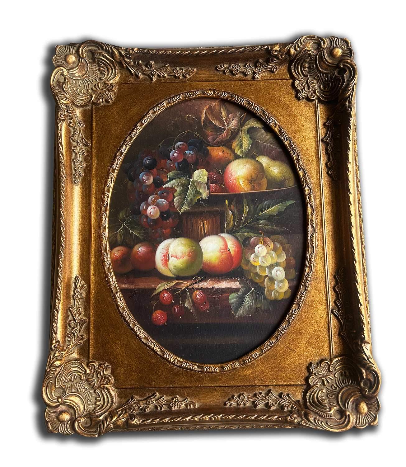 Fruits, hand-painted oil painting with frame, 43x53 cm or 17x21 ins