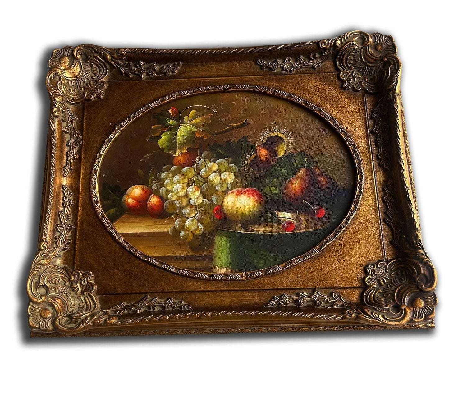 Fruits, hand-painted oil painting with frame, 43x53 cm or 17x21 ins