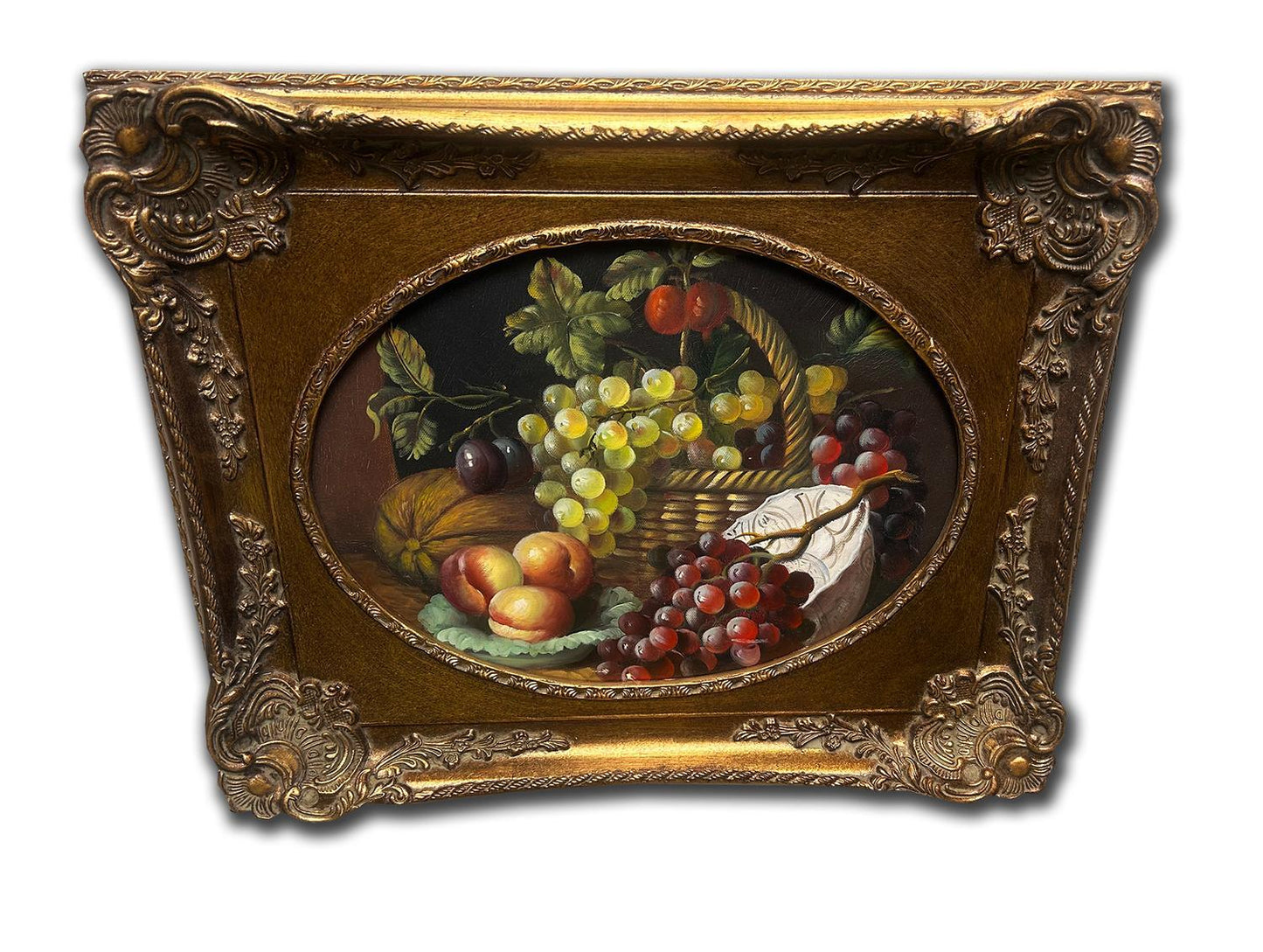 Fruits, hand-painted oil painting with frame, 43x53 cm or 17x21 ins