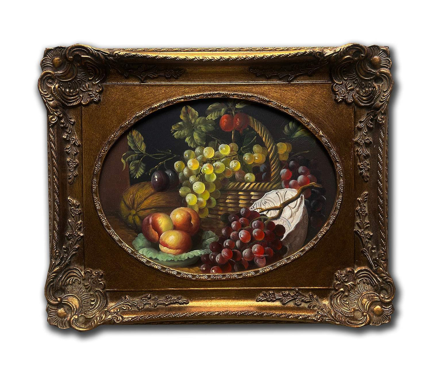 Fruits, hand-painted oil painting with frame, 43x53 cm or 17x21 ins