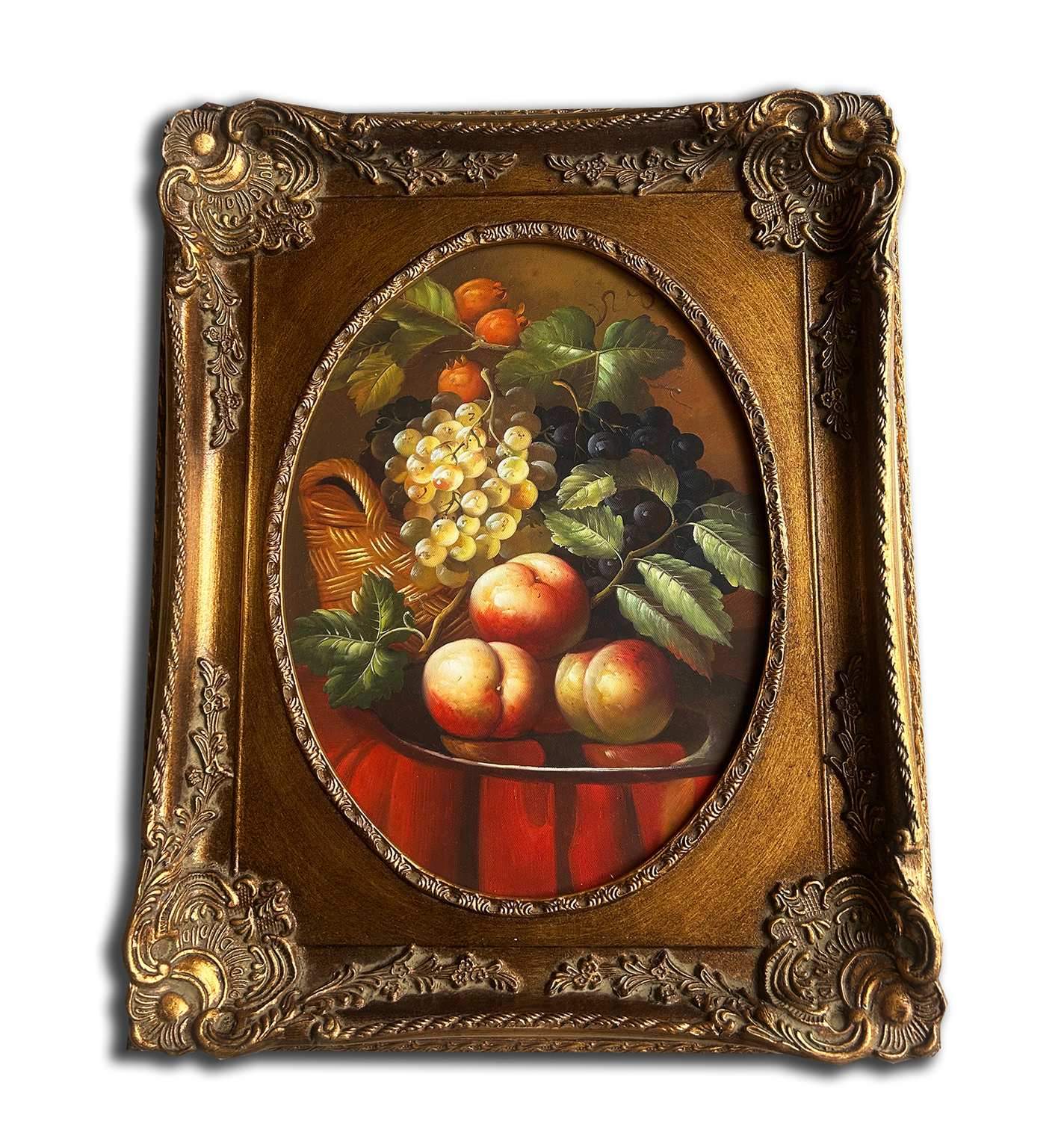Fruits, hand-painted oil painting with frame, 43x53 cm or 17x21 ins