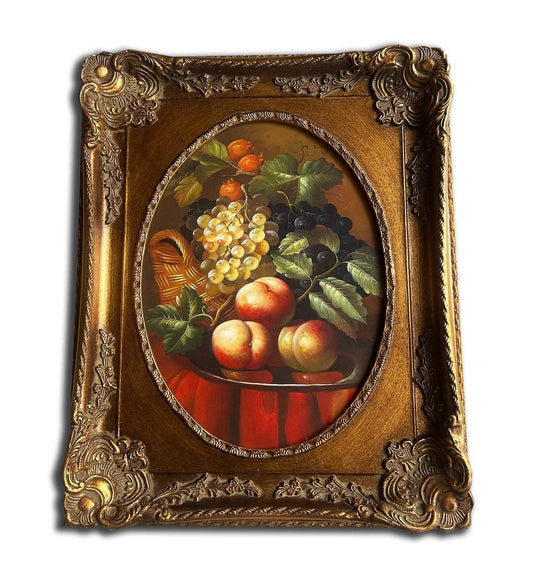 Fruits, hand-painted oil painting with frame, 43x53 cm or 17x21 ins