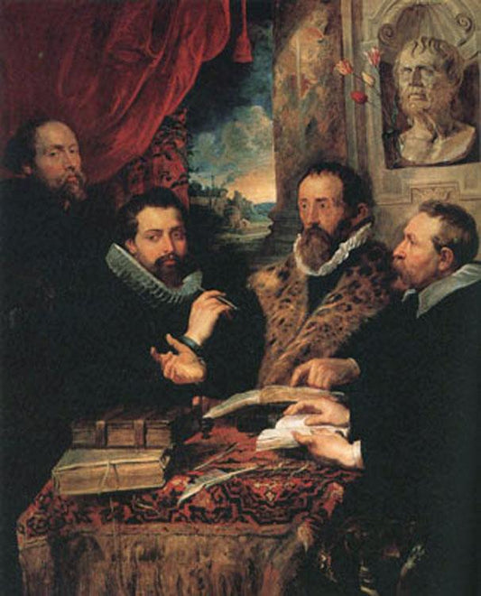 Fustus Lipsius and his Pupils or The Four Pbilosopbe,Peter Paul Rubens, 50x40 cm