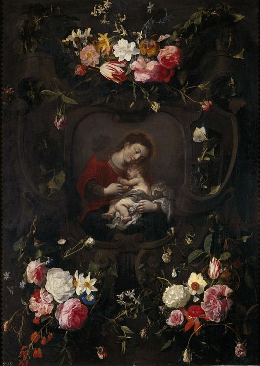 Garland of Flowers,with the Virgin and,Daniel Seghers,60x40cm
