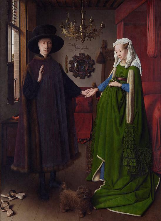 Giovanni Arnolfini and His wife Giovanna,Jan Van Eyck,82x60cm