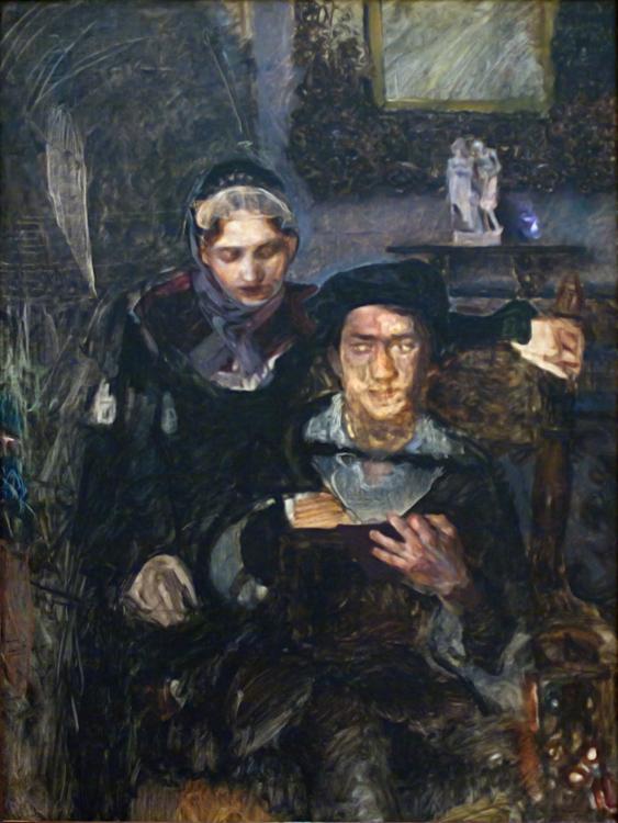 Hamlet and Ophell,Mikhail Vrubel,50x40cm