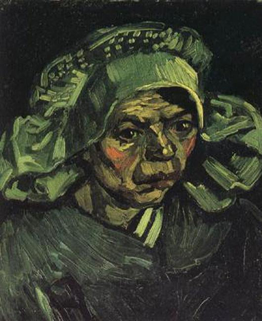 Head of a Peasant Woman with White Cap,Vincent Van Gogh