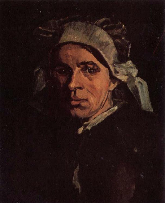 Head of a Peasant Woman with White Cap,Vincent Van Gogh