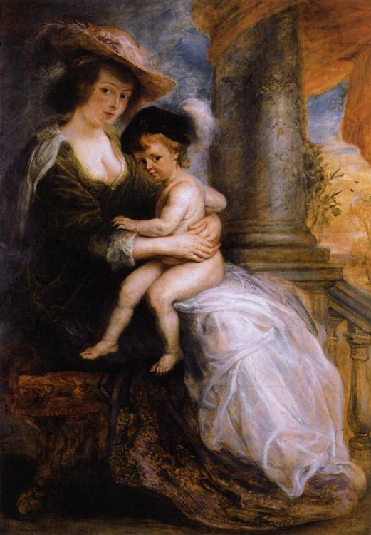 Helena Fourment with her Son Francis,Peter Paul Rubens,60x40cm