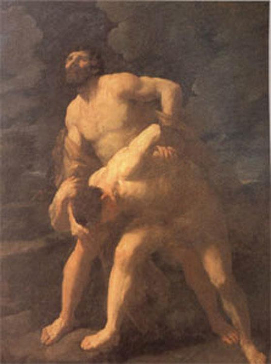 Hercules Wrestling with Achelous,Guido Reni,50x40cm